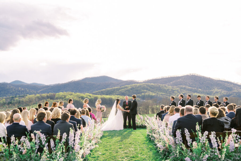 Pippin Hill wedding ceremony, blue ridge mountains