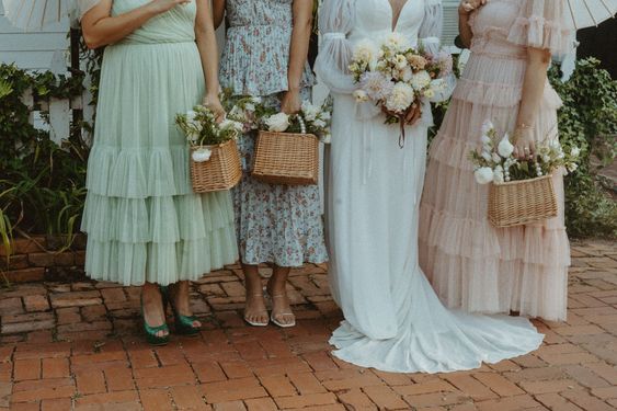 rattan purse bouquets