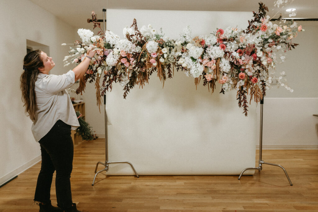 Hanging floral installation