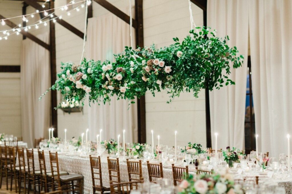 hanging floral installation